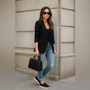 Franco Sarto Women’s Black Mesh Slip-On Sneakers Size 6M Lightweight NWB